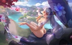 female heropans kagura_(mobile_legends) mobile_legends mobile_legends:_bang_bang naked nude nude_edit nude_female nude_filter solo_focus