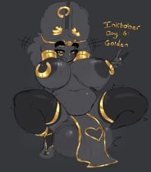 1futa amelia-raevert amelia_raevert animal_ears anubian_jackal anubis areolae balls balls_on_floor breasts chubby clothed clothing egyptian egyptian_female egyptian_mythology flaccid futa_only futanari futanari_only gold_(metal) gold_jewelry huge_balls huge_breasts humanoid inktober kemonomimi leggings loincloth mistpirit mostly_nude nipples original_character pierced_nipples smirk smooth_balls solo squat squatting text topless v