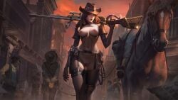 ai_generated caitlyn_kiramman cavic0m edit edited edited_image female female_only high_noon_series league_of_legends nude nude_edit nude_female nude_filter sheriff_caitlyn solo_female