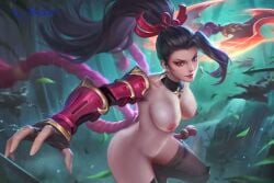 bczin hanabi_(mobile_legends) mobile_legends mobile_legends:_bang_bang nude nude_edit nude_female nude_filter solo_female