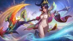 1girls ai_generated edit edited edited_image female_only light-skinned_female light_skin looking_at_viewer mobile_legends mobile_legends:_bang_bang nude nude_beach nude_female nude_filter quwwing ruby_(mobile_legends) solo solo_female