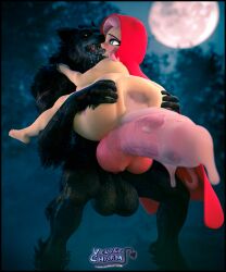 anthro anthro_female blurry_background costume cum cum_in_ass cum_on_balls cum_on_penis cum_pooling cum_trail deep_kiss deep_kissing detailed_hair drool drool_string drooling fluttershy_(mlp) fog foggy forest forest_background forest_sex french_kiss french_kissing gaping gaping_anus hood interspecies interspecies_sex little_red_riding_hood_(cosplay) red_hood saliva saliva_trail slobber stretched_anus velvet_charm werewolf