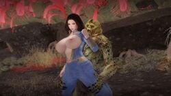 3d bethesda_softworks fallout fallout_76 female flora_fauna interspecies_sex male monster overgrown screenshot vault_dweller