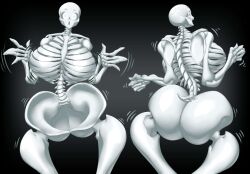 bad_anatomy big_ass big_breasts big_butt bubble_butt halloween huge_ass huge_breasts huge_butt jiggle kreativekailyn monster monster_girl skeleton wide_hips