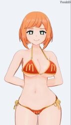 1girls 3d animated anna_anon arms_behind_back big_breasts bouncing_breasts breasts busty cleavage dancing large_breasts looking_at_viewer mcdonald's milf mom_(japanese_mcdonald's_commercial) mother navel no_sound sensual shorter_than_10_seconds smile solo swimsuit swinging_breasts teasing thigh_gap video voluptuous yoru_mac yuukis