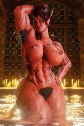 1girls 3d abs armpit armpit_hair armpits arms_up baldur's_gate baldur's_gate_3 bath bathhouse bathing blender breasts dungeons_and_dragons excessive_pubic_hair female female_armpit_hair female_focus female_only female_solo hairy hairy_armpits hairy_pussy horn horns huge_breasts karlach kaylzara large_breasts looking_at_viewer muscular muscular_arms muscular_female muscular_legs muscular_thighs musk musk_clouds musk_fetish musky nipples piercings pubic_hair red_skin smell smelly smelly_armpits tail tattoo tattoos thick thick_hips thick_legs thick_thighs thighs tiefling voluptuous voluptuous_female water yellow_eyes