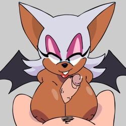 1boy 1girls alternate_breast_size anthro big_breasts breasts female huge_breasts human human_on_anthro interspecies large_breasts lesorgnsfw male nude nude_female paizuri paizuri_lead_by_female paizuri_on_lap penis rouge_the_bat sonic_(series) straight tagme