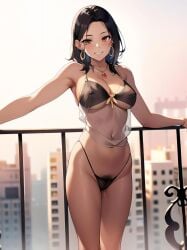 1female 1girls ai_generated armpit_peek balcony bikini black_bikini black_bra black_g-string black_hair black_panties black_topwear blush blushing_at_viewer brown_eyes building busty city city_background cityscape clothing daddy_kink daughter de_generate female female_focus female_only g-string hairy_pussy hip_dips hips hoop_earrings imminent_sex incest jewelry looking_at_viewer medium_breasts partially_clothed perky_breasts pov pov_eye_contact presenting pubic_hair public rail railing seductive seductive_eyes seductive_look seductive_smile self_upload short_hair sibling smile smiling smiling_at_viewer step-incest tan-skinned_female tan_body tan_skin teen teenage_girl teenager thighs transparent_clothing transparent_top tummy young young_woman younger_female younger_sister