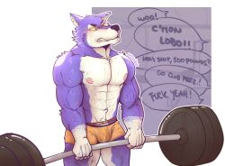 animal_crossing anthro bulge_through_clothing canid canine furry furry_only gay lobo_(animal_crossing) male male_only muscular_male nintendo wolf