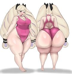 1girls aged_up alternate_costume ass blonde_hair bottom_heavy breasts chubby commission dat_ass drill_hair elise_(fire_emblem) female fire_emblem fire_emblem_fates fladdykin huge_ass huge_thighs light-skinned_female light_skin long_hair nintendo one-piece_swimsuit pink_one-piece_swimsuit pink_swimsuit slightly_chubby swimsuit thick_thighs twin_drills twintails