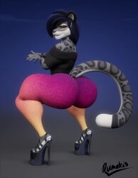 1boy 3d 3d_animation adrian_(rumakis) animated anthro ass ass_clapping big_ass bubble_butt clapping_cheeks clothing crouching dat_ass dumptruck_ass fat_ass femboy heels huge_ass jiggle jiggling_ass large_ass leporid looking_at_viewer looking_back male male_only pants rumakis shirt shoes shoulderless_shirt snow_leopard solo squatting thick_ass thick_thighs thunder_thighs twerking video wide_hips