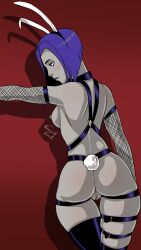 1girls ass back_view breasts bunny_ears bunny_girl bunny_tail dc dc_comics female female_only nipples nude pussy rachel_roth raven_(dc) short_hair solo standing teen_titans vaenerik_naarla