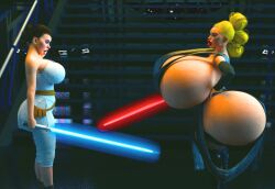 3d 3d_(artwork) ass big_ass big_breasts big_butt blonde_female blonde_hair breasts breasts_bigger_than_head breasts_bigger_than_torso brown_hair brunette_hair daisy_ridley giant_breasts gigantic_ass gigantic_breasts gigantic_butt huge_ass huge_breasts huge_butt hyper_bimbo hyper_hourglass jackd22 large_ass large_breasts large_butt lightsaber massive_ass massive_breasts massive_butt rey sith star_wars