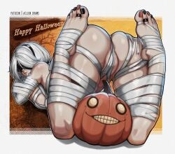 1girls absurd_res aelion_draws android android_girl ass bandages breasts costume feet female halloween hi_res hips holidays huge_ass huge_breasts light-skinned_female light_skin mummy mummy_costume mummy_wrappings naughty_face nier nier:_automata nier_(series) short_hair solo stirrup_legwear thick_thighs thighs wide_hips yorha_2b