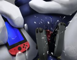 anthro bodily_fluids caedere controller female game_controller generation_2_pokemon genital_fluids genitals joycon_controller legendary_pokemon lugia nintendo nintendo_controller nintendo_switch nintendo_switch_lite penetration pokemon pokemon_(species) pussy pussy_juice sex_toy solo unusual_sex_toy vaginal_penetration vaginal_penetration