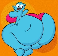 anthro anthro_only ass_bigger_than_head ass_focus ass_slap big_ass big_breasts clothed enormous_ass enormous_butt female female_only huge_breasts hyper_ass nicole_watterson no_bra sideass sinkcandycentral the_amazing_world_of_gumball