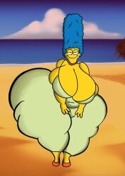 ass_bigger_than_head ass_focus beach big_ass big_breasts boob_window breasts_bigger_than_head clothed female female_only huge_breasts hyper_ass inverted_nipples marge_simpson no_bra sideboob sinkcandycentral the_simpsons