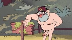 artist_request bara blush boner closed_eyes disney erection fez glasses gravity_falls grunkle_stan male_only naked nude old_man penis solo stanley_pines tagme