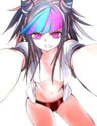 artist_request danganronpa danganronpa_2:_goodbye_despair female_only mioda_ibuki panties tagme unbuttoned_shirt