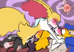 anthro anthro_on_anthro anthro_penetrated anthro_penetrating anthro_penetrating_anthro black_body black_fur blue_body blue_fur blush bodily_fluids braixen canid canine cum duo erondraws female female_penetrated fur generation_6_pokemon genital_fluids genitals impregnation inflation inflation intraspecies koi_the_braixen mabel_the_braixen male male/female male_penetrating male_penetrating_female mammal multicolored_body nintendo ovum ovum_with_heart penetration penile penile_penetration penis penis_in_pussy pokemon pokemon_(species) pussy sex sperm_cell vaginal_penetration vaginal_penetration