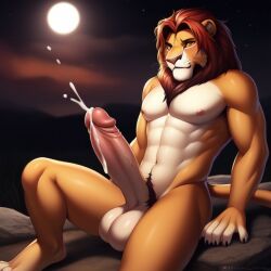 1anthro 1boy 1male 1man abs ai_generated anthro balls ballsack bara bara_tiddies bara_tits biceps big_cock big_dick big_penis big_testicles boner cock cum dick erect_penis erection fur furry furrylover5 lion lion_ears male male_nipples male_only man man_boobs man_breasts man_tits mane mane_hair manly nipples nude nude_male nuts nutsack penis red_mane scrotum simba solo solo_male tagme testicles the_lion_king