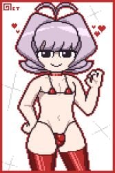 1boy bulge fellatio_gesture femboy handjob_gesture komi-san_wa_komyushou_desu micro_bikini octotron2000 osana_najimi penis pixel_art solo solo_male stockings thick_thighs wide_hips