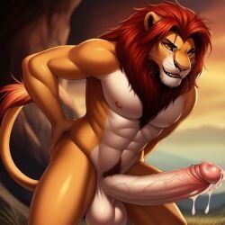 1anthro 1boy 1male 1man abs ai_generated anthro balls ballsack bara bara_tiddies bara_tits biceps big_cock big_dick big_penis big_testicles boner cock cum dick erect_penis erection fur furry furrylover5 lion lion_ears male male_nipples male_only man man_boobs man_breasts man_tits mane mane_hair manly nipples nude nude_male nuts nutsack penis red_mane scrotum simba solo solo_male tagme testicles the_lion_king