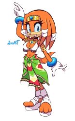 1girls anthro blue_eyes clothed echidna female female_only jamoart midriff orange_fur sega smile solo sonic_(series) sonic_the_hedgehog_(series) tagme tikal_the_echidna