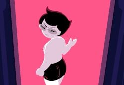 accurate_art_style big_ass black_hair edit glasses homestuck homestuck^2 jane_crocker tits_out topless topless_female