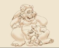 anthro blowjob bowser enterman gay human human_on_anthro humanoid_genitalia humanoid_penis male male/male mario mario_(series) oral oral_sex rough_sketch sketch turtle