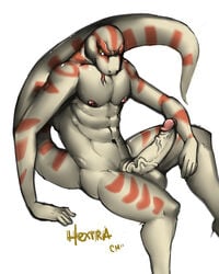 1boy 2011 big_penis corn_snake cursedmarked derrick erection forked_tongue hextra male male_only muscles nipples penis scalie snake solo tail veins