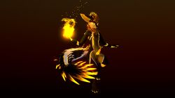 16:9 3d_(artwork) 4k absurd_res alternate_color alternate_form anthro ascended_xevian balls black_body digital_media_(artwork) elemental_manipulation feathers fire fire_manipulation fireball floating fur genitals glowing hi_res huge_filesize magic magic_user male penis rexouium stripes white_body white_fur white_stripes widescreen xevian_(xevianlight) xevianlight yellow_body yellow_feathers yellow_fur yellow_penis