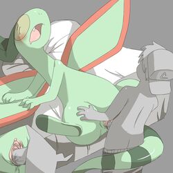 blush close-up dote dragon female feral flygon human interspecies male penetration penis pokemon pokemon_(species) pokephilia sex straight vaginal_penetration