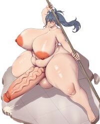 1futa 2024 angry balls bare_legs barefoot blue_hair breasts chubby chubby_futanari clenched_teeth completely_nude cum curvy erection fire_emblem fire_emblem_fates full_body futa_only futanari gigantic_breasts gigantic_penis huge_breasts human legs light-skinned_futanari light_skin long_hair nintendo nipples nude oboro_(fire_emblem) penis pink_eyes ponytail pose solo spear standing testicles thick_thighs tsugoi6969 voluptuous weapon wide_hips