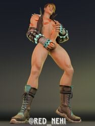 1boy boots brix_barton fortnite male_focus male_only muscular penis red_nehi solo undressing