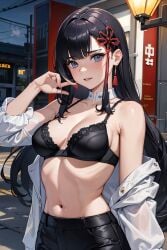 ai_generated black_hair blue_eyes breasts female hauky long_hair mato_seihei_no_slave yamashiro_ren