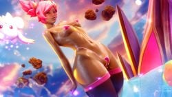 3d bikini curvy_female curvy_hips dark-skinned_female dark_skin large_ass league_of_legends medium_breasts nillin_(artist) star_guardian_series star_guardian_taliyah taliyah thick_thighs