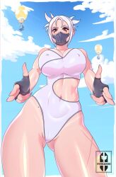 
iisfernado athletic_female big_breasts dynamic_hush_(fortnite) fortnite hush_(fortnite) red_eyes swimsuit white_hair