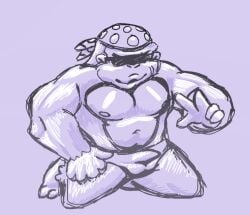 anthro bulge bulge_through_clothing donkey_kong_(series) enterman funky_kong gorilla kneeling male male_only muscular solo