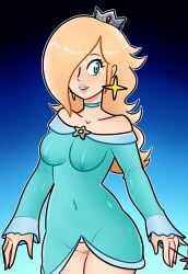 1girls felinicanarchy female female_focus female_only highres lingerie lingerie_only mario_(series) medium_breasts nightgown nintendo nipples_visible_through_clothing partially_clothed pinup princess_rosalina pussy see-through see-through_clothing self_upload super_mario_galaxy