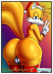 1boy 1femboy 1male anthro ass ass_focus balls big_ass big_butt big_thighs bubble_ass bubble_butt dumptruck_ass fat_ass femboy feminine feminine_male fox furry girly huge_ass huge_butt huge_thighs looking_back mochi_senpai round_ass santa_hat sega sonic_(series) sonic_the_hedgehog_(series) tails thick thick_ass thick_boy thick_thighs wide_hips