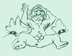 blush blush_lines bowser bowuigi disembodied_hands enterman looking_at_viewer luigi male male/male male_only mario_(series) rough_sketch sketch toony unfinished