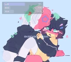 1boy 1girls blush cat_ears catgirl clothed_sex countryhumans countryhumans_girl cum_inside female germany_(countryhumans) hearts hearts_around_head italy_(countryhumans) kagayaku_kasset kneesocks male straight tagme