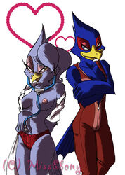 anthro avian falco_lombardi female hawk male missebony nintendo panties star_fox stella_(missebony) underwear video_games