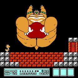 big_ass bowser bubble_butt chip_at_night gale_(chip_at_night) huge_ass male_only mario_(series) pixel_art super_mario_bros. super_mario_bros._3 thick_thighs wide_hips yellow_yoshi yoshi