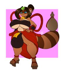 1futa anthro balls blue_eyes bottle breasts brown_fur brown_hair bulge furry futa_only futanari geta huge_balls huge_breasts huge_cock original original_character penis raccoon_dog sandals smile solo suirano tanasa_(suirano) tanuki tanuki_testicles thick_thighs wide_hips