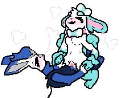 1boy 1boy1girl 1girls creampie cum_in_pussy female furry furry_only journalfry male/female pixelated pokemon pokemon_(species) sex shiny_pokemon sylveon