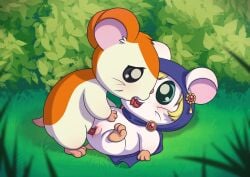 1boy 1girls blush female feral feral_on_feral french_kiss hamster hamtaro hamtaro_(series) kissing lapis_(hamtaro) male male/female minum missionary_position open_mouth penis pussy sex tongue tongue_out vaginal vaginal_penetration vaginal_sex