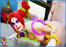 3d 3d_(artwork) clown clown_girl clown_makeup clussy fortnite peekaboo_(fortnite) slymyguy tagme