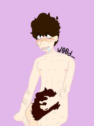 artist_request blowjob boyfriends brown_hair gay gay_blowjob glasses hand_on_head original_character tagme wilbur_soot